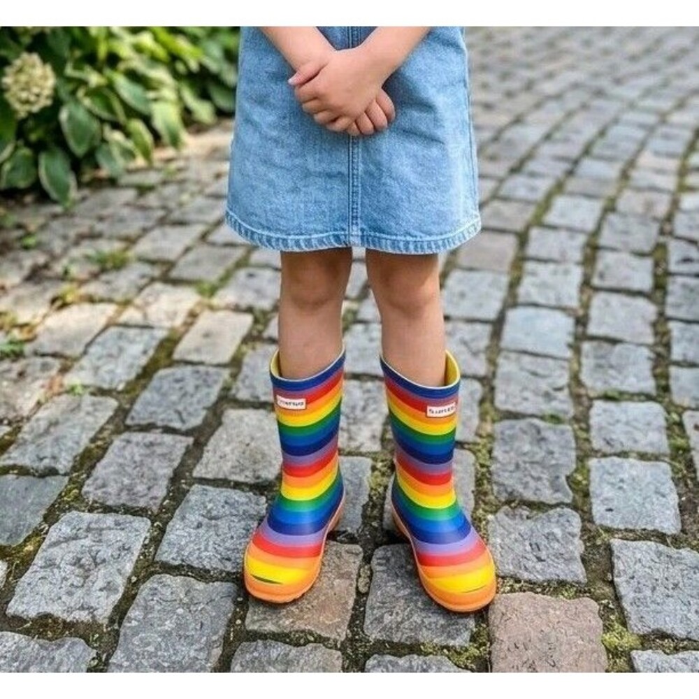 Hunter Kids Wellies Rainbow Waterproof Unisex Multi Colour Size 13